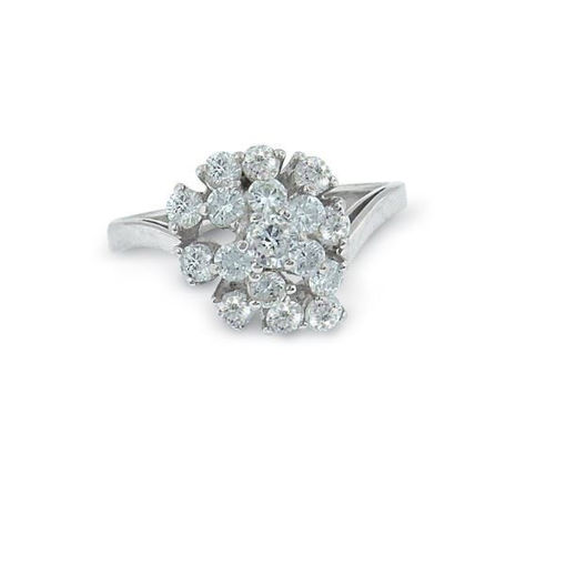 Diamant rosettring gull med 0,83 ct W-P -24000083