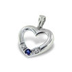 Diamanthjerte i gull med 0,013 ct TW-Si & safir-189511111