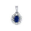 Diamantsmykke i hvitt gull med 0,12 ct W-Si & safir -270057