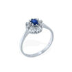 Diamantring i hvitt gull med safir-577251