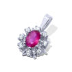 Diamantsmykke med 0,12 ct W-Si og rubin-26012