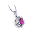 Diamantsmykke med 0,12 ct W-Si og rubin-26012