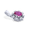 Diamantsmykke med 0,12 ct W-Si og rubin-26012