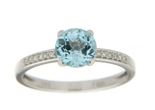 Diamantring i hvitt gull med topas & 0,05 ct W-Si -573040