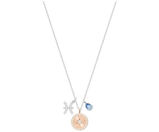 Swarovski smykke Zodiac, Pisces, Teal, Rhodium plating -  5349219