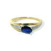 Diamantring gull med 0,01 ct W-P & safirer-BUR615193 
