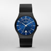 Skagen Grenen Titanium and Black Steel-Mesh Klokke - T233XLTMNP