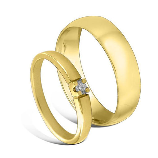 Giftering & diamantring Iselin gult gull 14 kt, 2.5 mm - 1250-85010050