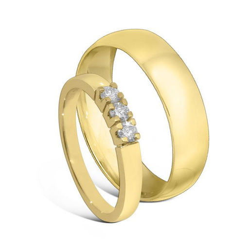 Giftering & diamantring Iselin gult gull 14 kt, 5 mm - 1250-85030700