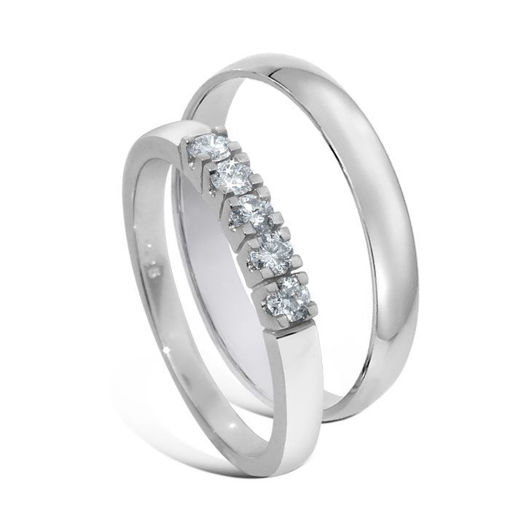 Giftering & diamantring 0,25ct hvitt gull 14 kt, 3 mm - 1330-8505050