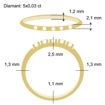 Diamantring Iselin med 5x0,03 ct TW-Si-8505030