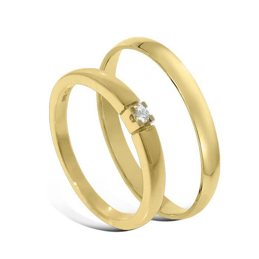 Giftering & diamantring Iselin gult gull 14k, 2.5 mm - 1225-85010030