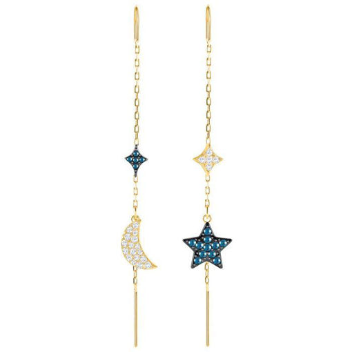 Swarovski øredobber Duo Moon, Teal - 5412881