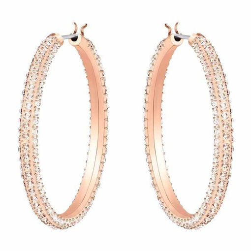 Swarovski øredobber Stone Hoop, Rose gold plating - 5383938