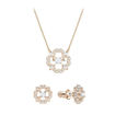 Swarovski smykkesett. Sparkling Dance Flower, Rose gold plating - 5408439